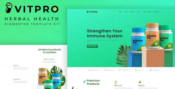Vitpro – Herbal Health Elementor Template kit